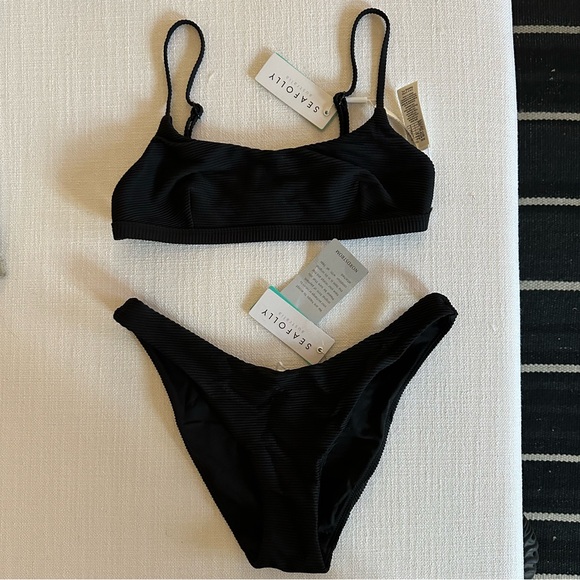 NWT Seafolly Bralette & Break High Rise Bikini Bottoms MEDIUM - Picture 9 of 10